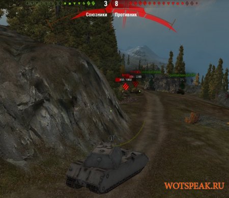 Дамаг индикатор направления атаки Хищник - скачать мод на 0.9.15.2 WOT (World of Tanks)