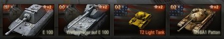 Золотые и камуфлированные иконки премиумных танков в ангаре для World of tanks 0.9.16 WOT (2 варианта)
