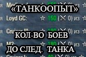 Танк Опыт - мод расчета количества боев для изучения следующего танка в World of tanks 0.9.15.2 WOT